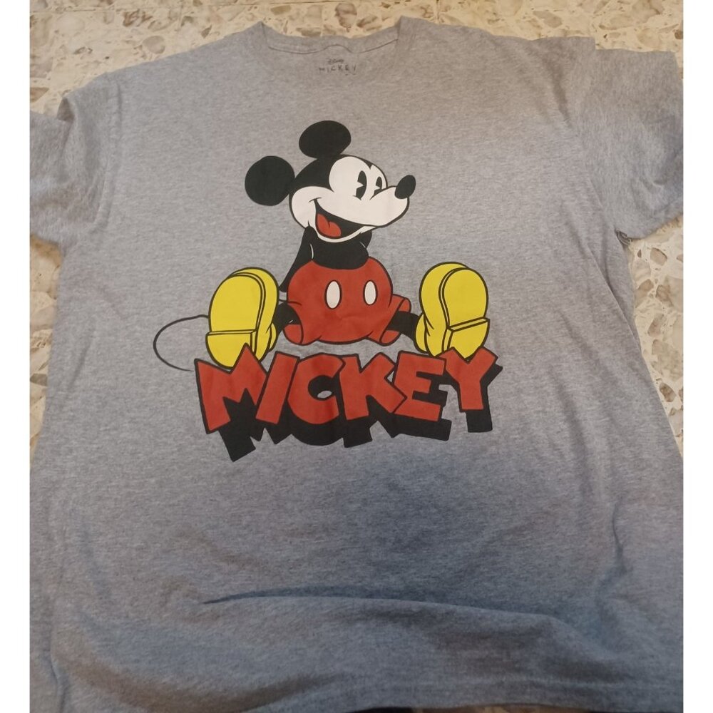 Disney Mickey Mouse T-Shirt Gray with Graphic L (42/44) NWOT